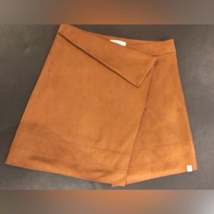 Nik & Nik Girls suede wrap skirt in cognac colour, size 16